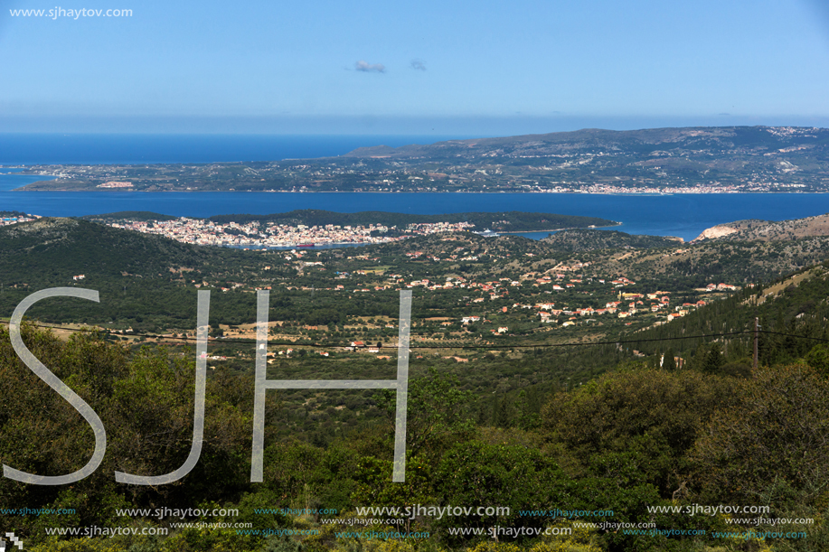 Panoramic view of Argostoli town, Kefalonia, Ionian islands, Greece