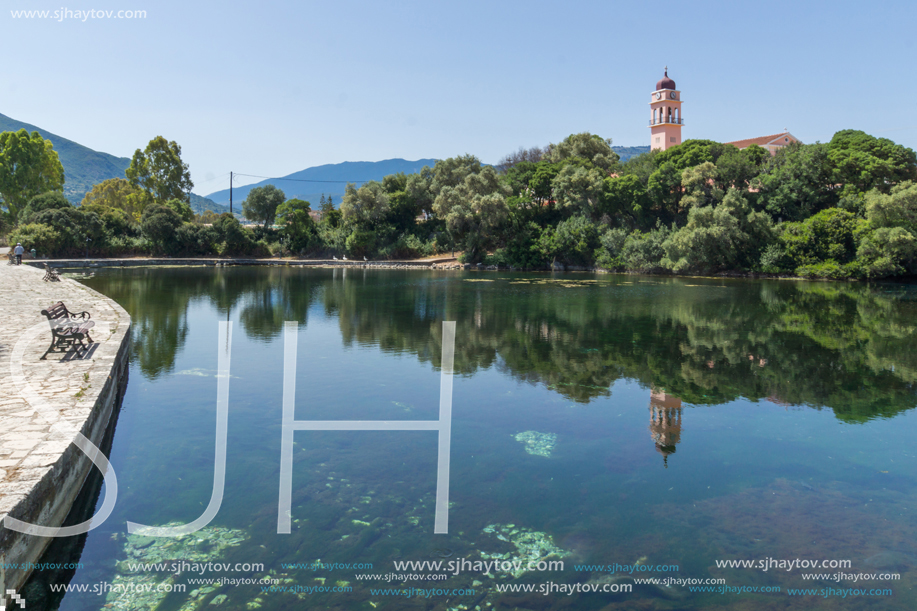 Amazing view of karavomilos lake, Kefalonia, Ionian islands, Greece