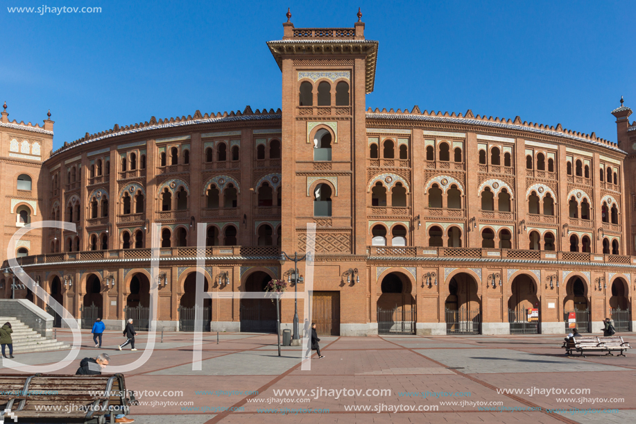 MADRID, SPAIN - JANUARY 24, 2018:  Las Ventas Bullring (Plaza de Toros de Las Ventas) in City of Madrid, Spain