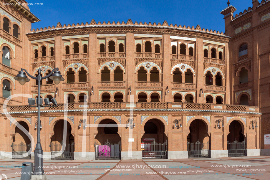 MADRID, SPAIN - JANUARY 24, 2018:  Las Ventas Bullring (Plaza de Toros de Las Ventas) in City of Madrid, Spain