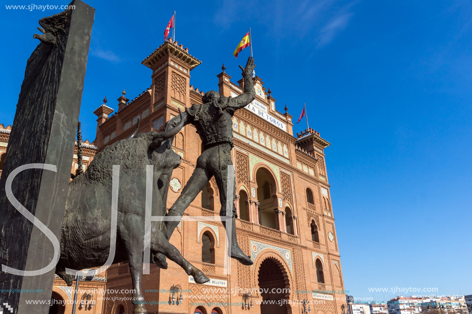 MADRID, SPAIN - JANUARY 24, 2018:  Las Ventas Bullring (Plaza de Toros de Las Ventas) in City of Madrid, Spain