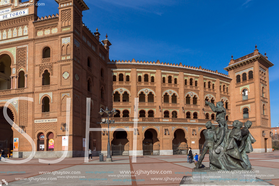 MADRID, SPAIN - JANUARY 24, 2018:  Las Ventas Bullring (Plaza de Toros de Las Ventas) in City of Madrid, Spain