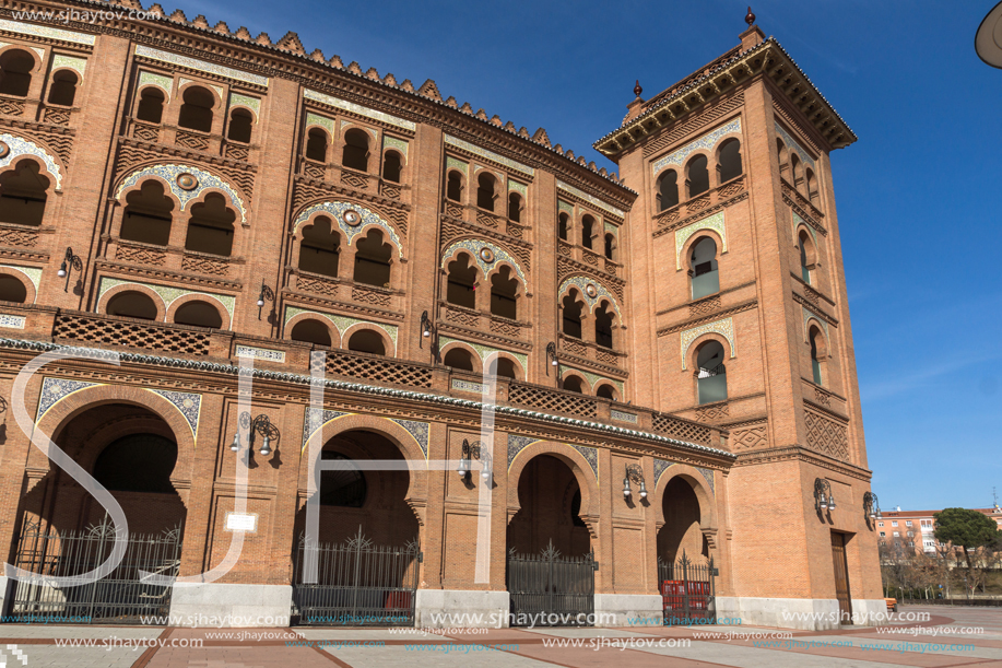 MADRID, SPAIN - JANUARY 24, 2018:  Las Ventas Bullring (Plaza de Toros de Las Ventas) in City of Madrid, Spain
