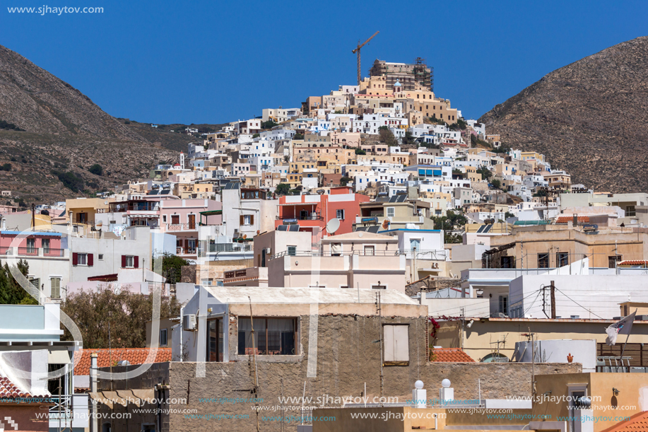 SYROS, GREECE - APRIL 30, 2013: Panoramic view to City of Ermopoli, Syros, Cyclades Islands, Greece