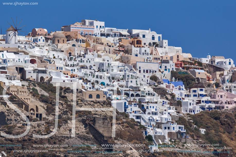 SANTORINI, GREECE - MAY 4, 2013: Panoramic view of Santorini island, Thira, Cyclades, Greece