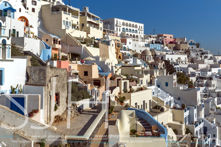 SANTORINI, GREECE - MAY 4, 2013: Panoramic view of Santorini island, Thira, Cyclades, Greece