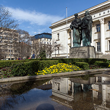 SOFIA, BULGARIA - MARCH 17, 2018: Amazing view of National Library St. Cyril and Methodius in Sofia, Bulgaria