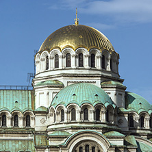 SOFIA, BULGARIA - MARCH 17, 2018:  Amazing view of Cathedral Saint Alexander Nevski in Sofia, Bulgaria