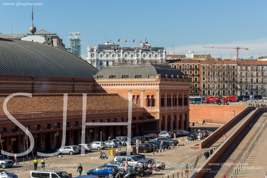 MADRID, SPAIN - JANUARY 22, 2018:  Atocha Railway Station in City of Madrid, Spain