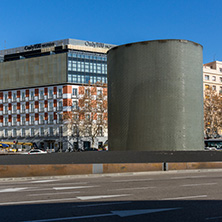 MADRID, SPAIN - JANUARY 22, 2018:  Atocha Monument Madrid 11 March Memorial in City of Madrid, Spain