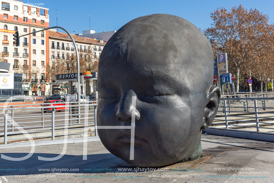 MADRID, SPAIN - JANUARY 22, 2018:  Work Day and Night  Antonio Lopez in City of Madrid, Spain
