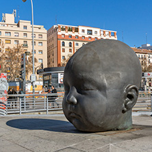 MADRID, SPAIN - JANUARY 22, 2018:  Work Day and Night  Antonio Lopez in City of Madrid, Spain