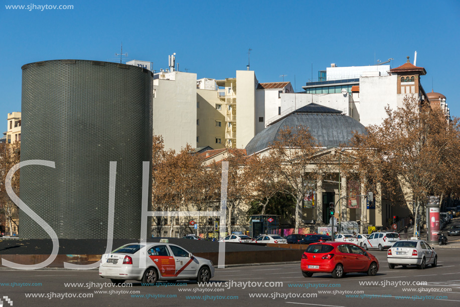 MADRID, SPAIN - JANUARY 22, 2018:  Atocha Monument Madrid 11 March Memorial in City of Madrid, Spain