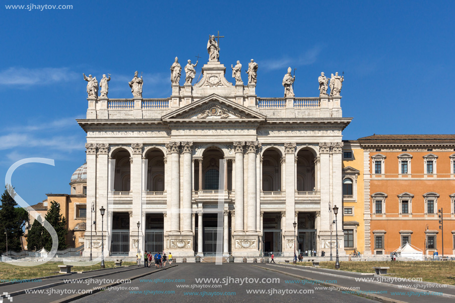 ROME, ITALY - JUNE 25, 2017: Basilica of San Giovanni in Laterano (Basilica di San Giovanni in Laterano) in city of Rome, Italy