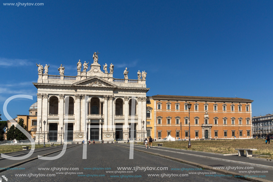 ROME, ITALY - JUNE 25, 2017: Basilica of San Giovanni in Laterano (Basilica di San Giovanni in Laterano) in city of Rome, Italy