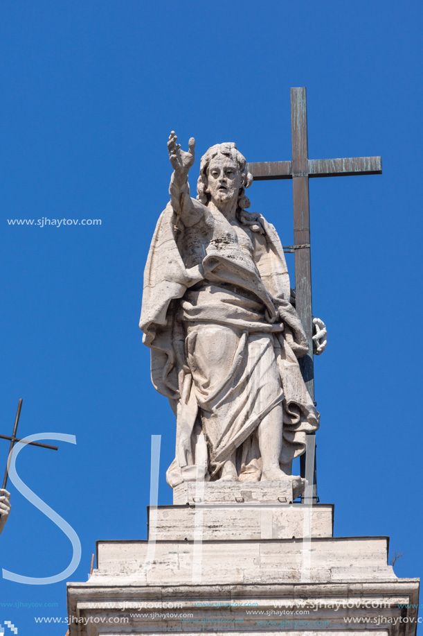 ROME, ITALY - JUNE 25, 2017: Architectural detail of Basilica of San Giovanni in Laterano (Basilica di San Giovanni in Laterano) in city of Rome, Italy