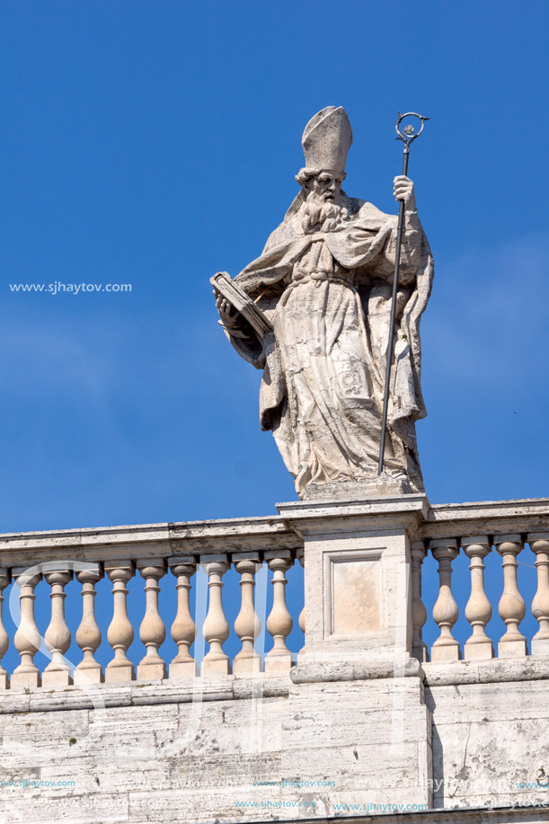 ROME, ITALY - JUNE 25, 2017: Architectural detail of Basilica of San Giovanni in Laterano (Basilica di San Giovanni in Laterano) in city of Rome, Italy