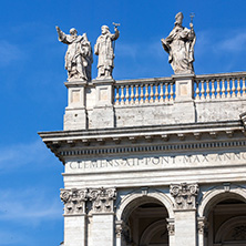 ROME, ITALY - JUNE 25, 2017: Architectural detail of Basilica of San Giovanni in Laterano (Basilica di San Giovanni in Laterano) in city of Rome, Italy
