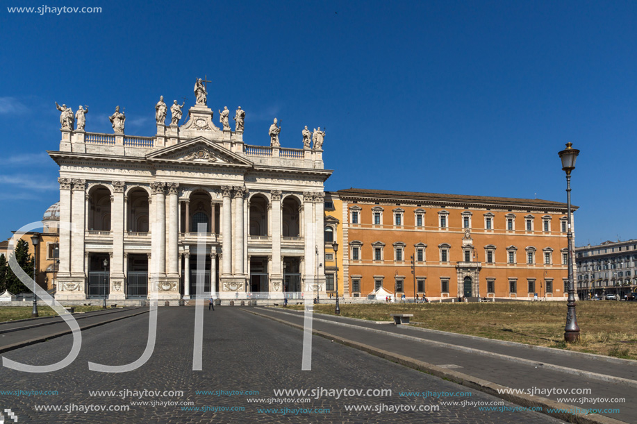 ROME, ITALY - JUNE 25, 2017: Basilica of San Giovanni in Laterano (Basilica di San Giovanni in Laterano) in city of Rome, Italy