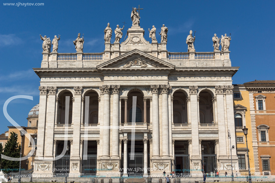 ROME, ITALY - JUNE 25, 2017: Basilica of San Giovanni in Laterano (Basilica di San Giovanni in Laterano) in city of Rome, Italy