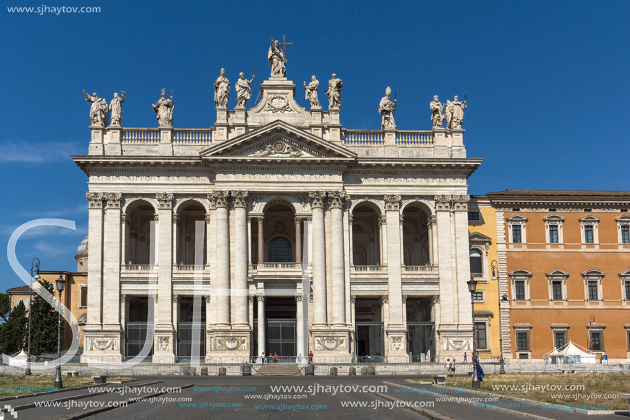 ROME, ITALY - JUNE 25, 2017: Basilica of San Giovanni in Laterano (Basilica di San Giovanni in Laterano) in city of Rome, Italy