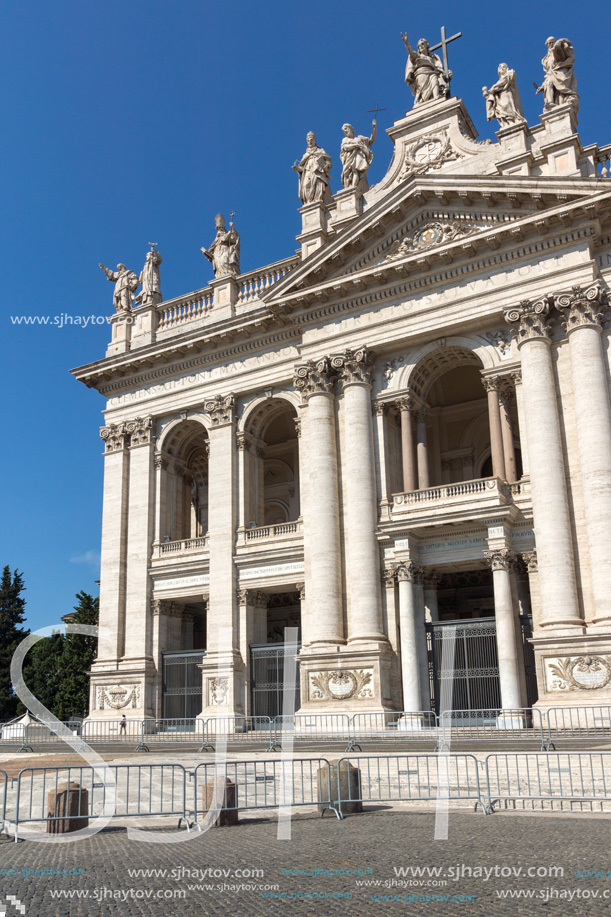 ROME, ITALY - JUNE 25, 2017: Basilica of San Giovanni in Laterano (Basilica di San Giovanni in Laterano) in city of Rome, Italy