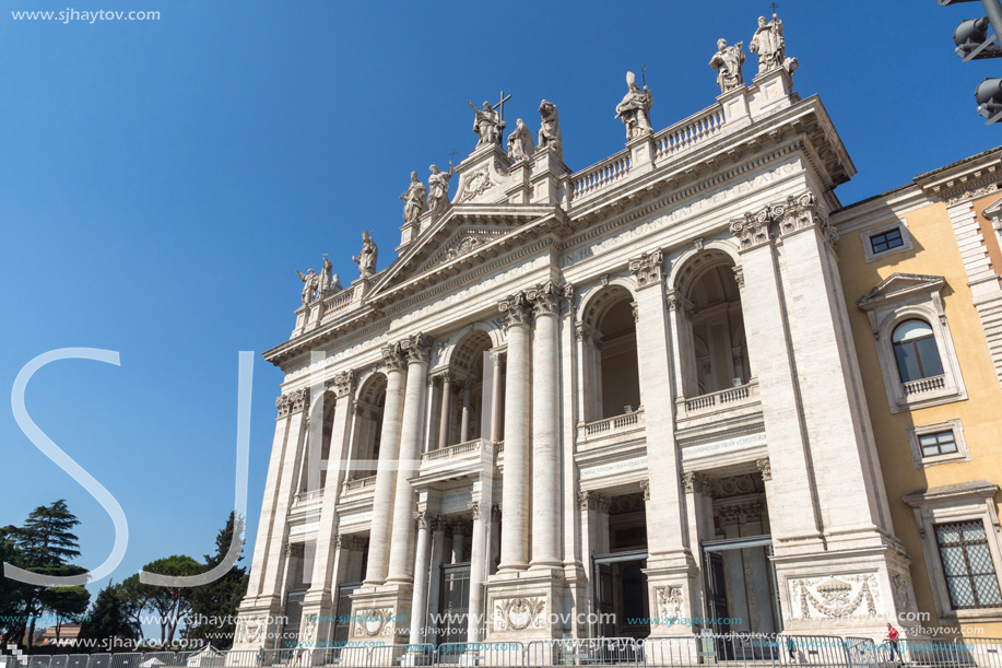 ROME, ITALY - JUNE 25, 2017: Basilica of San Giovanni in Laterano (Basilica di San Giovanni in Laterano) in city of Rome, Italy