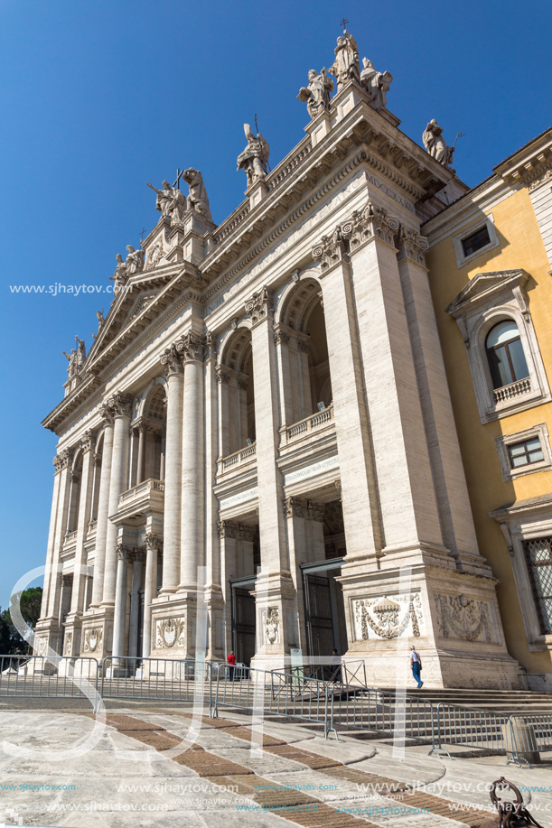 ROME, ITALY - JUNE 25, 2017: Basilica of San Giovanni in Laterano (Basilica di San Giovanni in Laterano) in city of Rome, Italy