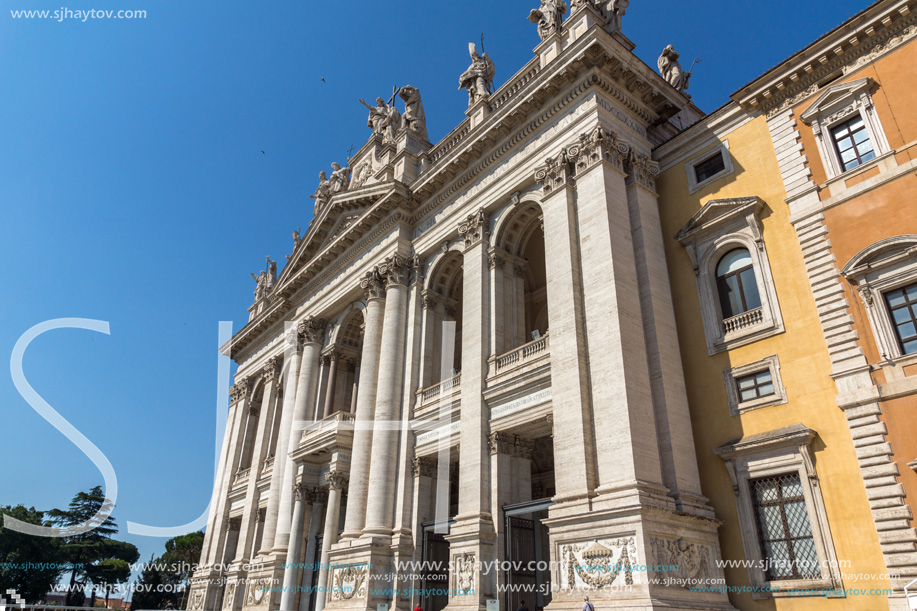 ROME, ITALY - JUNE 25, 2017: Basilica of San Giovanni in Laterano (Basilica di San Giovanni in Laterano) in city of Rome, Italy