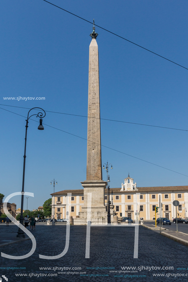 ROME, ITALY - JUNE 25, 2017: Amazing view of Lateran Obelisk in city of Rome, Italy