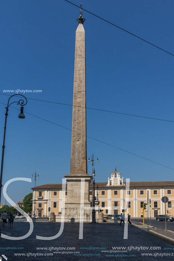 ROME, ITALY - JUNE 25, 2017: Amazing view of Lateran Obelisk in city of Rome, Italy