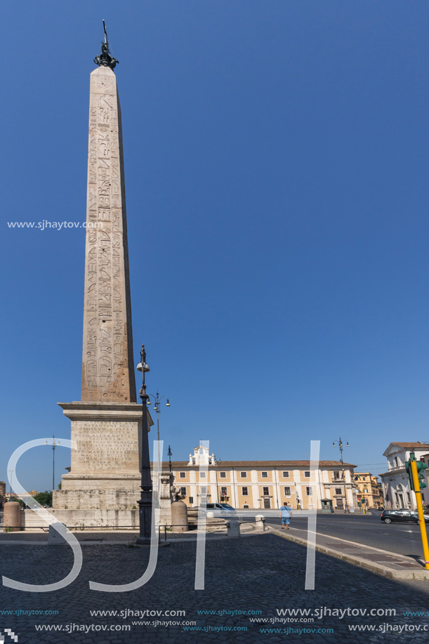 ROME, ITALY - JUNE 25, 2017: Amazing view of Lateran Obelisk in city of Rome, Italy