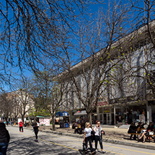 SANDANSKI, BULGARIA - APRIL 4, 2018: The Center and Pedestrian street in town of Sandanski, Bulgaria