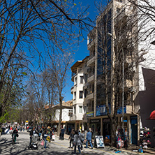 SANDANSKI, BULGARIA - APRIL 4, 2018: The Center and Pedestrian street in town of Sandanski, Bulgaria