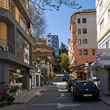 SANDANSKI, BULGARIA - APRIL 4, 2018: The Center and Pedestrian street in town of Sandanski, Bulgaria