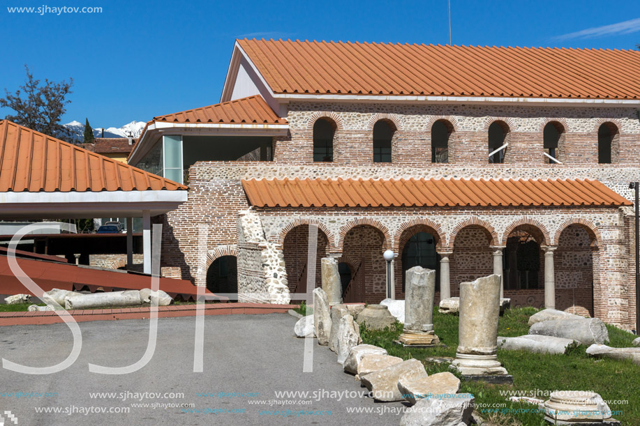SANDANSKI, BULGARIA - APRIL 4, 2018: Ruins of Episcopal complex with basilica in town of Sandanski, Bulgaria