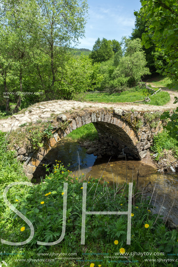 Stone bridge over Fotinovo River near village of Fotinovo in Rhodopes Mountain, Pazardzhik region, Bulgaria