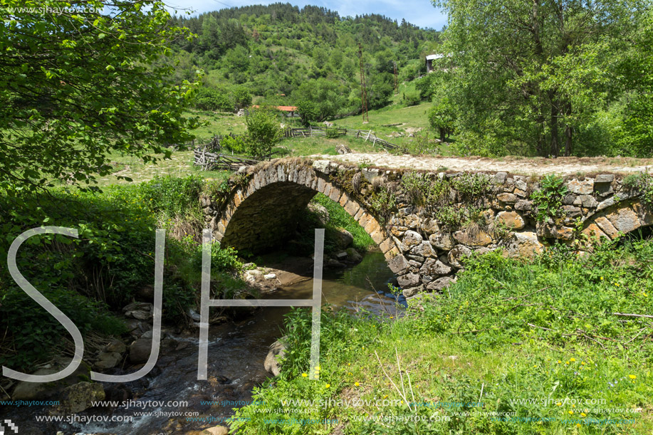 Stone bridge over Fotinovo River near village of Fotinovo in Rhodopes Mountain, Pazardzhik region, Bulgaria