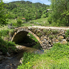 Stone bridge over Fotinovo River near village of Fotinovo in Rhodopes Mountain, Pazardzhik region, Bulgaria