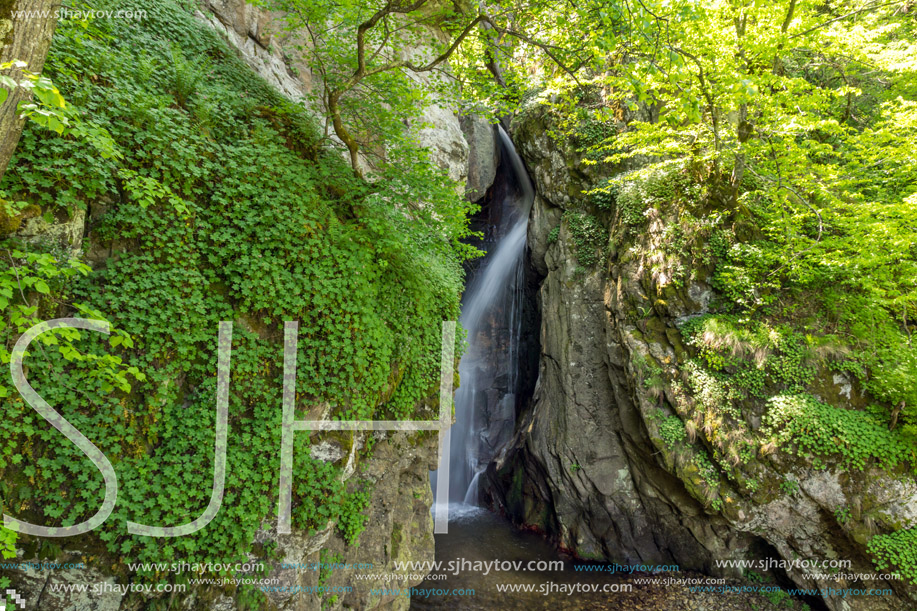 Landscape of Fotinovo waterfalls cascade (Fotinski waterfall) in Rhodopes Mountain, Pazardzhik region, Bulgaria