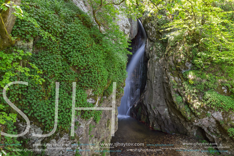 Landscape of Fotinovo waterfalls cascade (Fotinski waterfall) in Rhodopes Mountain, Pazardzhik region, Bulgaria