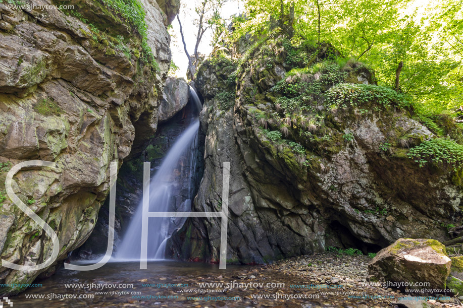 Landscape of Fotinovo waterfalls cascade (Fotinski waterfall) in Rhodopes Mountain, Pazardzhik region, Bulgaria