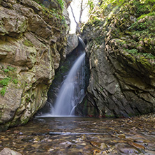 Landscape of Fotinovo waterfalls cascade (Fotinski waterfall) in Rhodopes Mountain, Pazardzhik region, Bulgaria