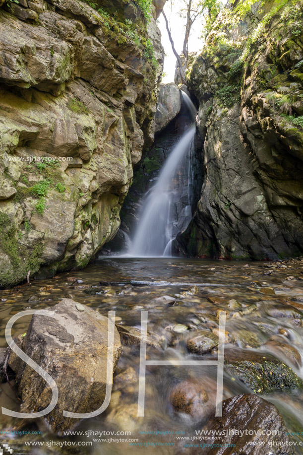 Landscape of Fotinovo waterfalls cascade (Fotinski waterfall) in Rhodopes Mountain, Pazardzhik region, Bulgaria