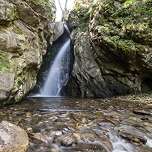 Landscape of Fotinovo waterfalls cascade (Fotinski waterfall) in Rhodopes Mountain, Pazardzhik region, Bulgaria