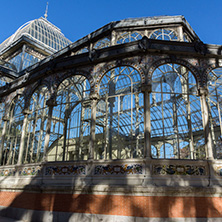 MADRID, SPAIN - JANUARY 22, 2018: Crystal Palace in The Retiro Park  in City of Madrid, Spain