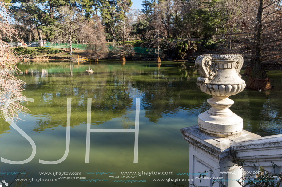 MADRID, SPAIN - JANUARY 22, 2018: Crystal Palace in The Retiro Park  in City of Madrid, Spain