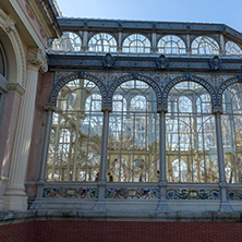 MADRID, SPAIN - JANUARY 22, 2018: Crystal Palace in The Retiro Park  in City of Madrid, Spain