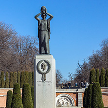 MADRID, SPAIN - JANUARY 22, 2018: Jacinto Benavente Statue at Plaza Parterre in The Retiro Park in City of Madrid, Spain