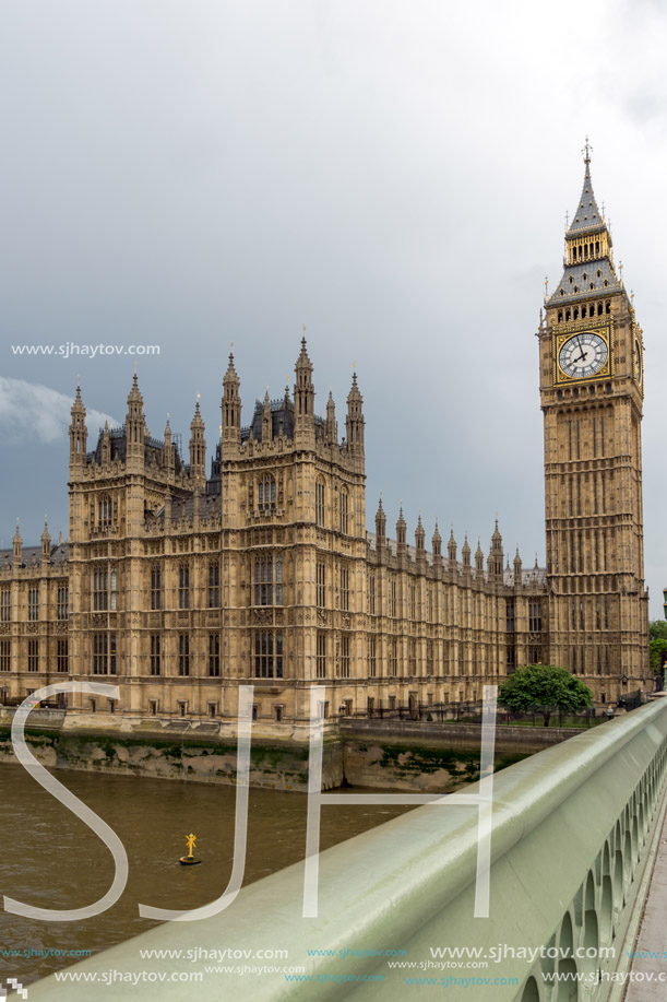 LONDON, ENGLAND - JUNE 16 2016: Sunset view of Houses of Parliament, Westminster palace, London, England, Great Britain